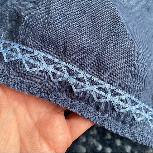 💙 GERRY WEBER NAVY EMBROIDERED LINEN BEACH COVERUP! - Picture 8 of 14